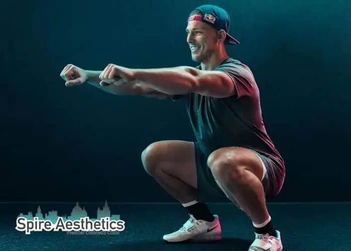 Image of man build leg muscle Walsall Wood through exercise